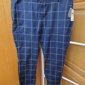 Gap Navy/white plaid crop pants size 12 NWT